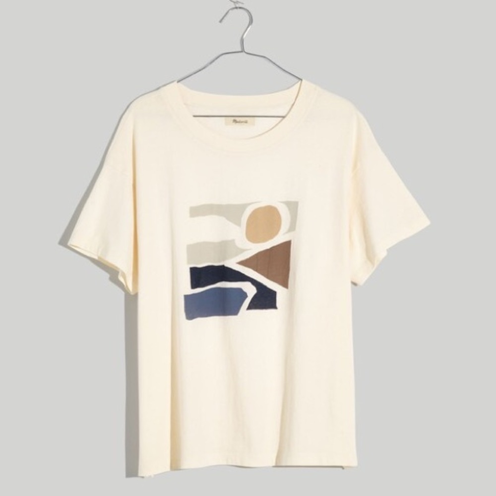Madewell Coastal Drive Softfade Cotton Oversized Tee 
Antique Cream
Size Large
